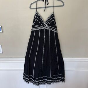 WH/BM Black and White Halter Dress Size 8